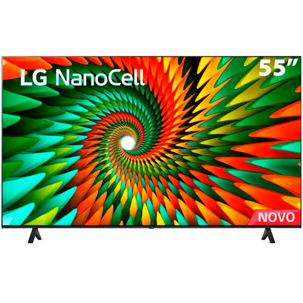 Smart TV 55 4K LG NanoCell 55NANO77SRA Bluetooth. ThinQ AI. Alexa. Google Assistente. Airplay. 3 HDMIs - Preto - Bivolt image number null