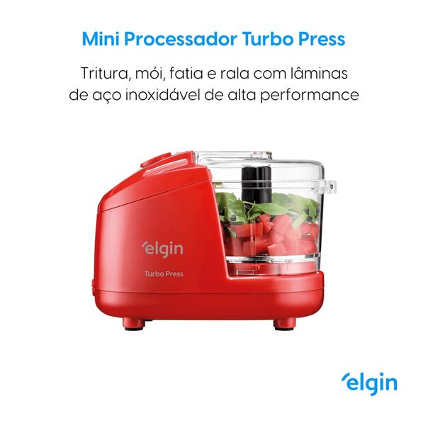 Mini Processador Turbo Press Elgin 150w Vermelho 110v image number null