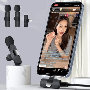 Sistema Microfone Lapela Duplo Wireless Otto K9 Ios Lightning 360° Smartphone Apple image number null