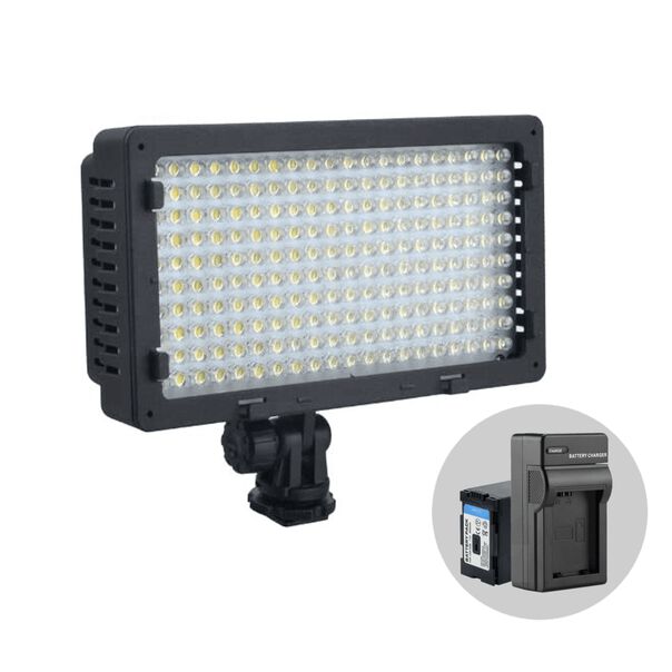 Iluminador Led SunGun CN-LUX2200 Video Light Bi-Color 3200K-5400K com Bateria e Carregador image number null