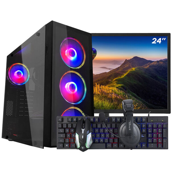 PC Gamer Completo Ark Monitor 24” + Intel Core i7 6700 8GB GT 730 4GB SSD 480GB Linux Combo Gamer image number null