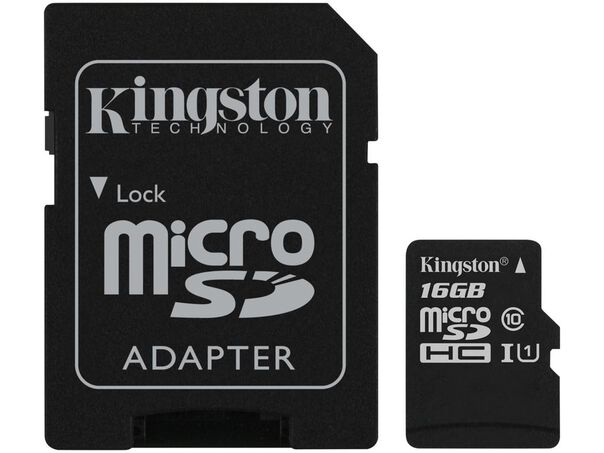 Cartão de Memória 16GB Micro SD Kingston Classe 10 com Adaptador Canvas Select image number null