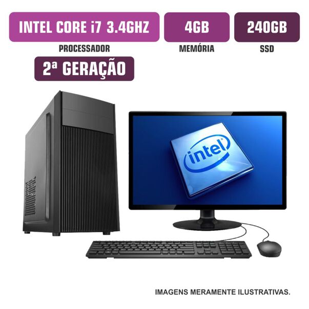 Computador  Spread  IntelCore I7 4GB SSD 240Gb Com Kit DVD Monitor 19” image number null