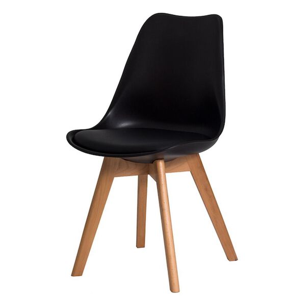 Kit 3 Cadeiras Saarinen Wood Pretas - Preto image number null
