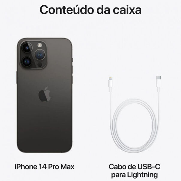 IPhone 14 Pro Max com iOS 16 1TB com Carregador - Preto - Bivolt image number null