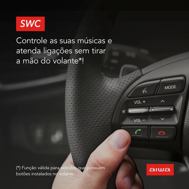 Car Áudio Central Multimídia  AIWA  Tela 7” HD  Bluetooth  Espelhamento  Touch  Rádio FM - AWS-CA-DD-01 CAR AUDIO 2DIN AWS-CA-DD-01 BIVOLT . image number null