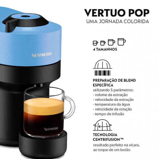 Máquina de Café Nespresso Vertuo Pop com Kit Boas-Vindas - Azul - 110V image number null
