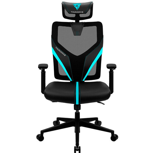 Cadeira Gamer Ergonômica ThunderX3 Yama1 Preto-Ciano - Preto com Azul image number null