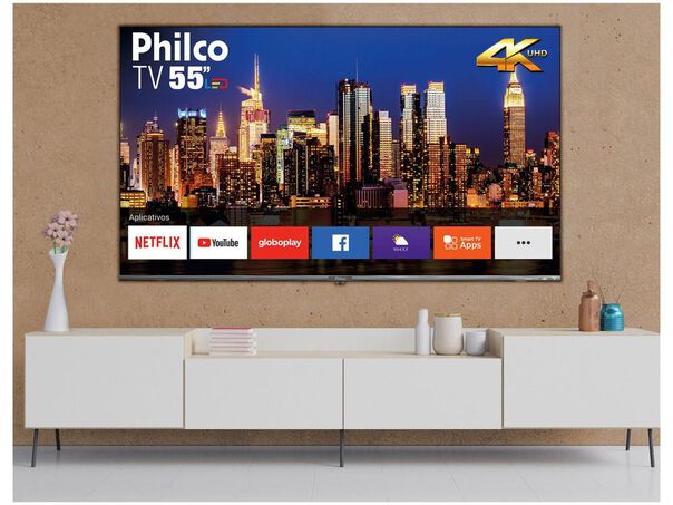 Smart TV 4K UHD D-LED 55” Philco PTV55Q20SNBL Wi-Fi HDR 3 HDMI 2 USB image number null