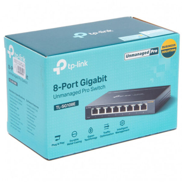Switch Tp-Link 8 Portas 10. 100 e 1000 Tl-Sg108e - Preto image number null
