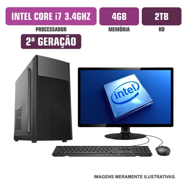 Computador  Spread  Intel Core I7 4GB HD 2Tb Com Kit DVD Monitor 19” Windows 10 image number null