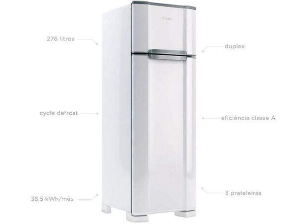 Geladeira-Refrigerador Esmaltec Cycle Defrost Duplex Branco 276L RCD34 - 220V image number null