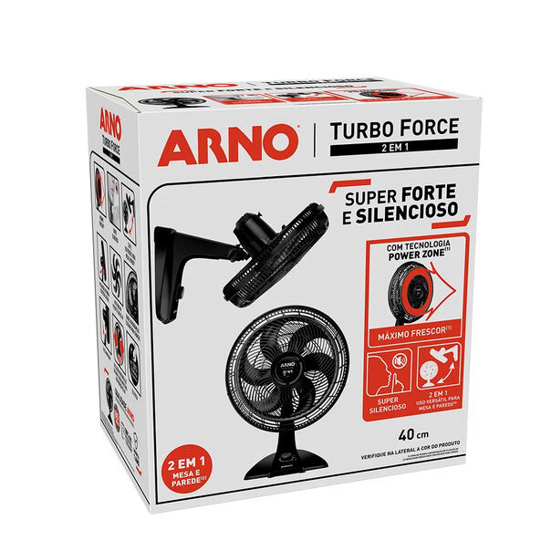 Ventilador Arno 2 em 1 Mesa e Parede  Turbo Force VF42 - Preto - 110v image number null