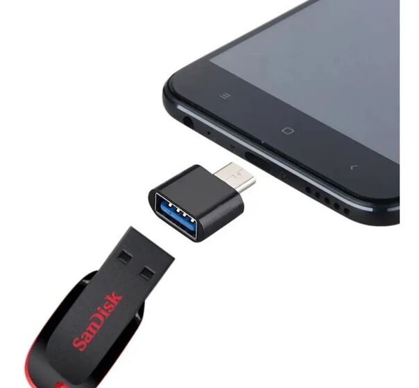 Mini Adaptador OTG (Conecta Pen Drive em Celular) Fêmea USB para Micro USB V8 Macho image number null
