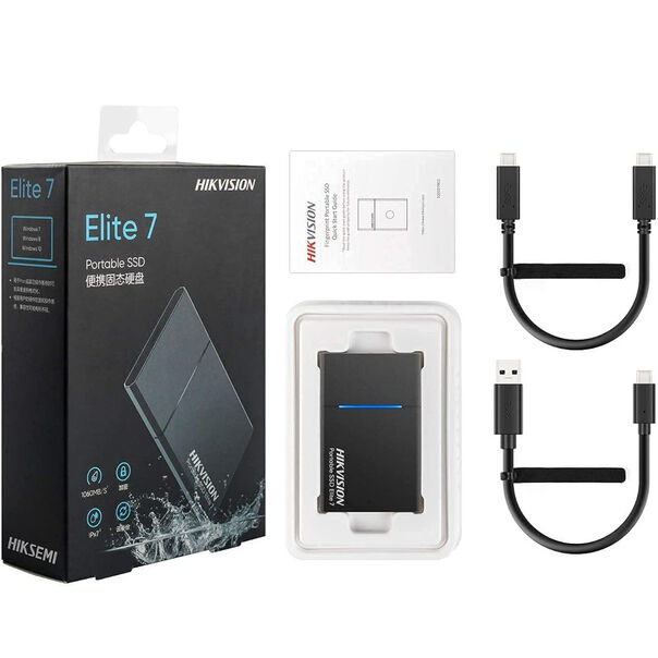SSD Externo Portátil Hikvision Elite 7 500GB USB 3.2 Cinza HS-ESSD-Elite7 STD500GB image number null