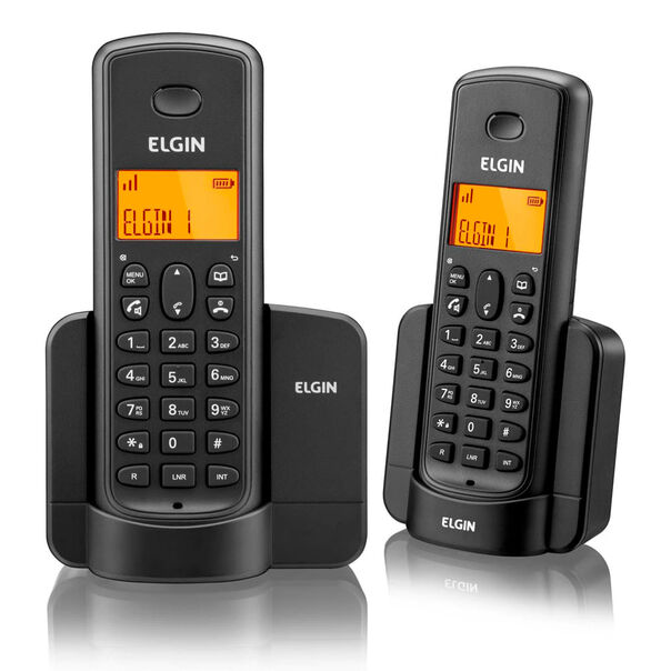 Telefone Sem Fio Elgin TSF8002 + 1 Ramal Viva Voz Preto image number null