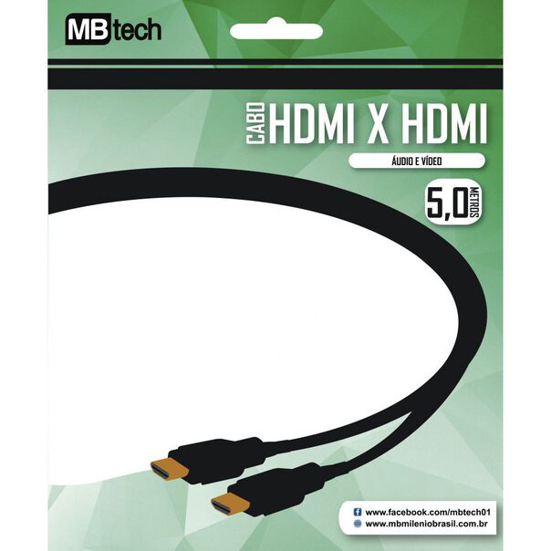 Cabo HDMI Macho X HDMI Macho Com 5 Metros Versão 1.4 MB71114 image number null