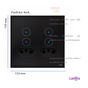 Interruptor Touch Wi-Fi Tok Glass 4 Botões Preto 4X4 Lumenx