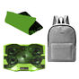 Combo Office - Cooler Gamer com Led Verde Warrior  Mouse Pad Gamer Verde e Mochila Keep Colors 15 6 Pol  Cinza - AC292K AC292K