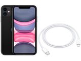 iPhone 11 Apple 128GB Preto 6 1” 12MP iOS + Cabo de USB-C para Lightning Apple 1m Original - Preto