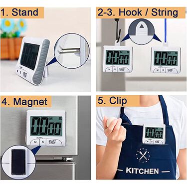 Promoção! Timer Digital magnético com alarme sonoro e visor LCD para cozinha