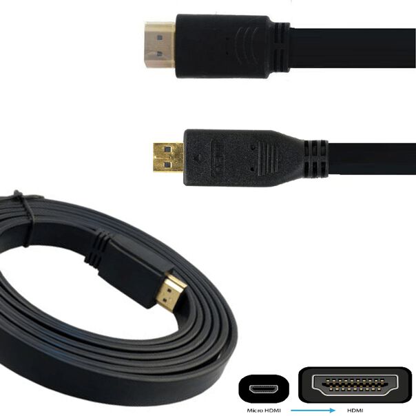 Cabo Flat HDMI x Micro-HDMI 4K Ultra HD Super Fino 1.5metros image number null