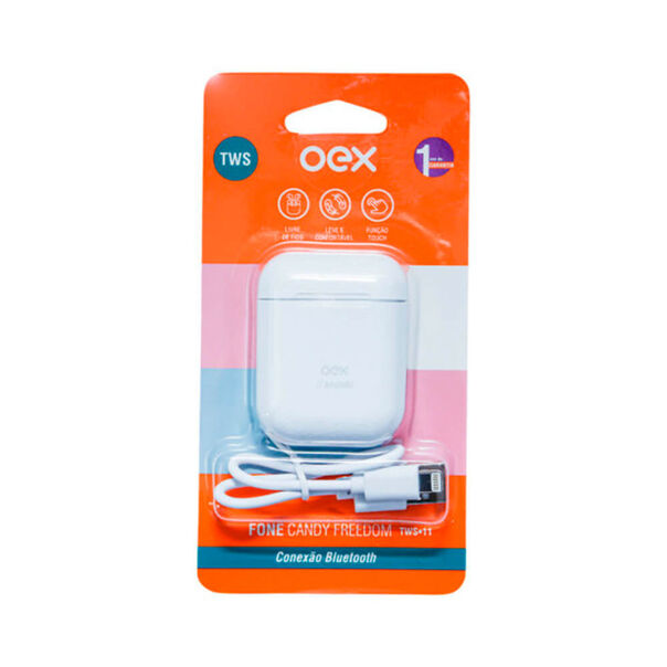 Fone de Ouvido Bluetooth OEX Candy TWS11 Branco image number null