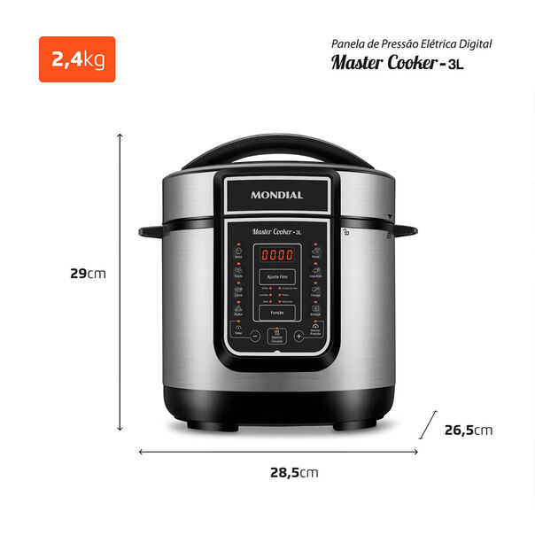 Panela de Pressão Elétrica Mondial Digital Master Cooker PE-40 127V image number null