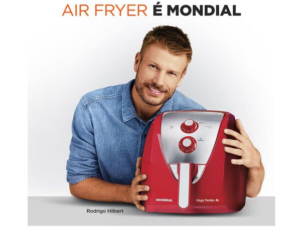 Fritadeira Elétrica sem Óleo-Air Fryer Mondial AFN-80-RI Vermelha com Timer - Vermelha - 220V image number null