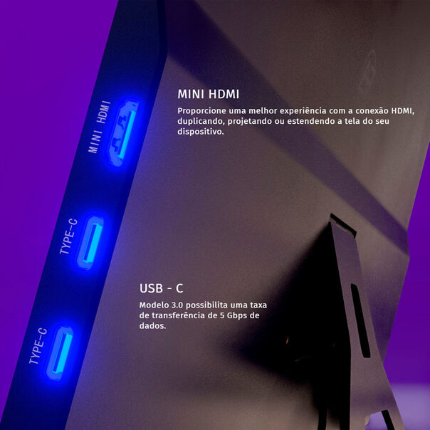 Monitor Portátil Elements Schnap LED 15.8 FHD Ultrafino Type C Mini Hdmi Micro USB - Preto image number null