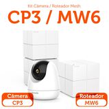 Câmera Babá Cp3 Roteador Tenda Wifi Mesh Giga MW6 C/ 3pçs