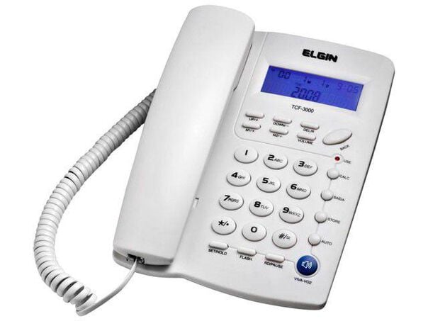 Telefone com Fio Elgin 42TCF3000 Identificador de Chamada Viva Voz Chave Bloq. - Branco image number null