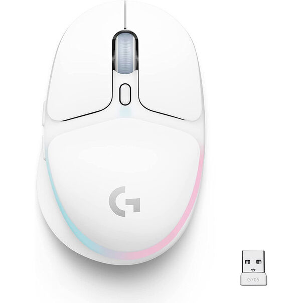 Mouse Gamer Sem fio Logitech G705 Aurora Lightspeed  Bluetooth USB Branco - 910-006366 image number null