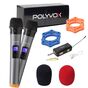Kit Show Polyvox c- Caixa Amplificada XC-512T + Tripé para Caixa + Dois Microfones sem Fio + Pedestal para Microfone