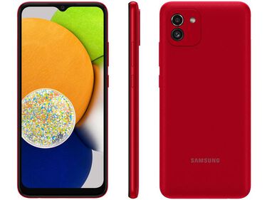 Smartphone Samsung Galaxy A03 64GB Vermelho 4G Octa-Core 4GB RAM Tela 6 5” Câm. Dupla + Sefie 5MP  - 64GB - Vermelho image number null