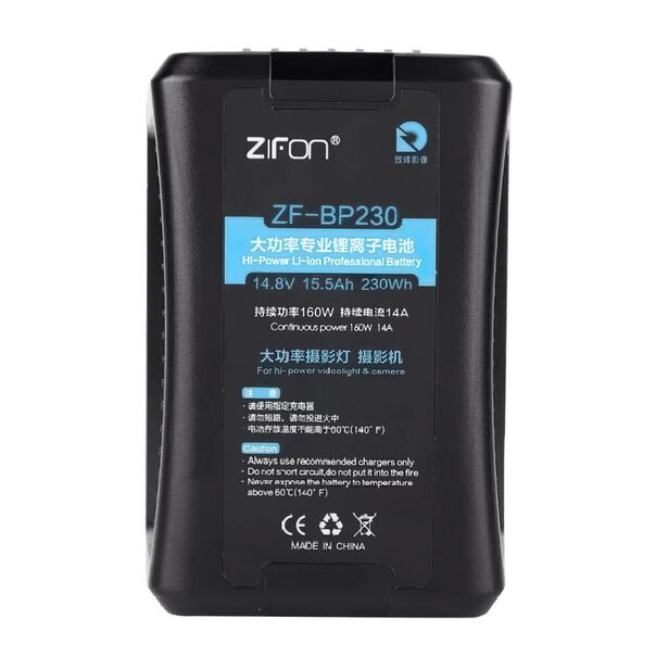 Bateria V-mount Zifon Zf-bp230 Broadcast 230wh - 14.8v Com Saídas Usb E D-tap (15500mah) image number null