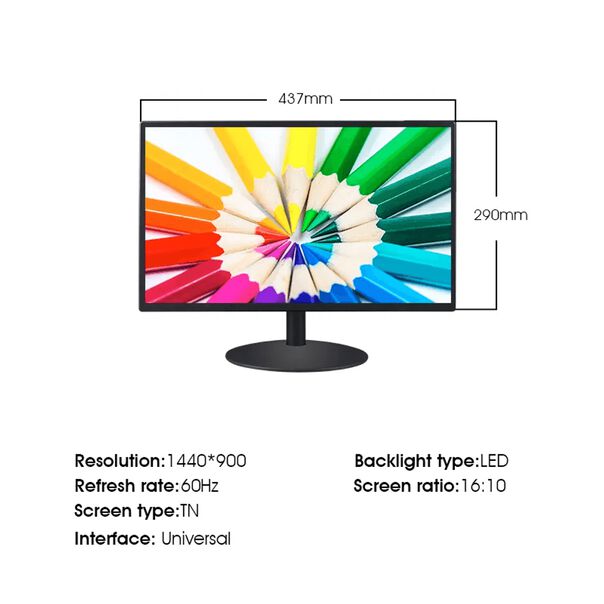 Monitor Desktop 19” Display LCD IPS HD Entrada HDMI VGA SDI RCA e USB para Estúdio e Transmissão image number null