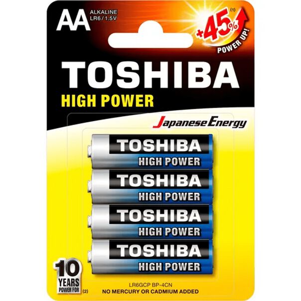 Pilha Alcalina Toshiba 4x AA 1.5V LR6GCP Japanese Energy image number null
