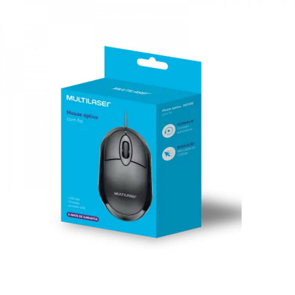 Mouse Usb Multilaser Optico Classic  Mo300 - Preto image number null