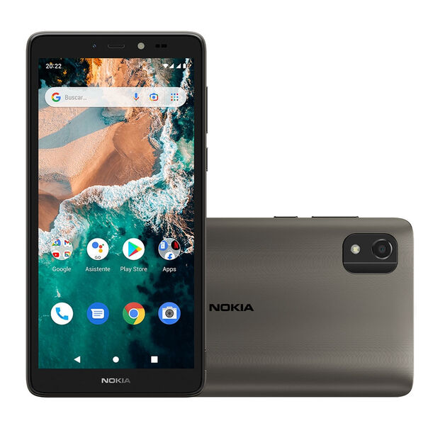 Smartphone Nokia C2 2nd Edition 4G 64 GB Tela 5.7” Câmera com IA Android Desbloqueio Facial + Capa/Película/Fone/Carregador - Cinza - NK109 NK109 image number null