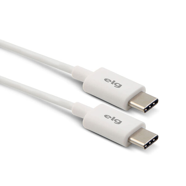 Cabo USB Tipo C Reversível Para Recarga e Sincronização Branco ELG - TC2TC image number null