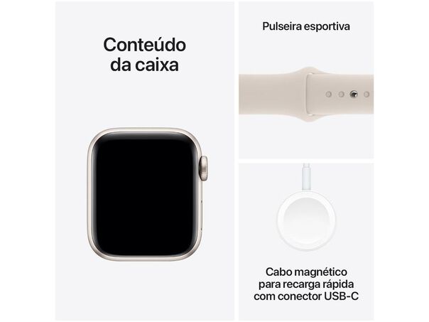 Apple Watch SE GPS + Cellular Caixa Estelar de Alumínio 40mm Pulseira Esportiva Estelar M-G  - GPS + Cellular - Estelar - M-G - 40mm image number null