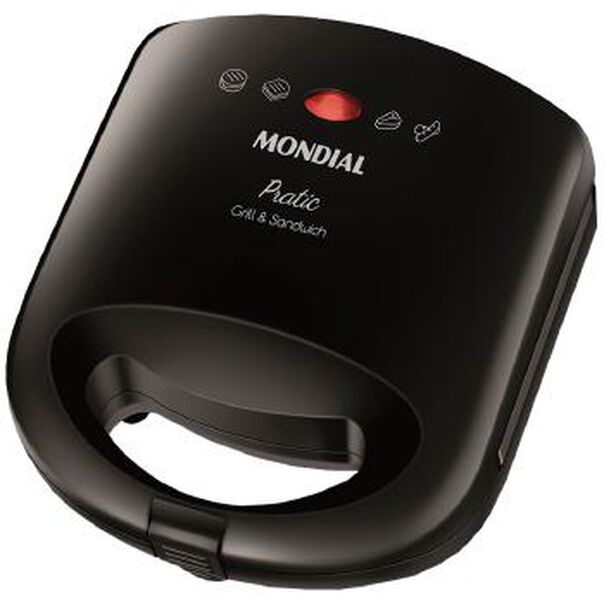 Sanduicheira GRILL Mondial SN-01 - 6666-02  Preto  220 VOLTS image number null