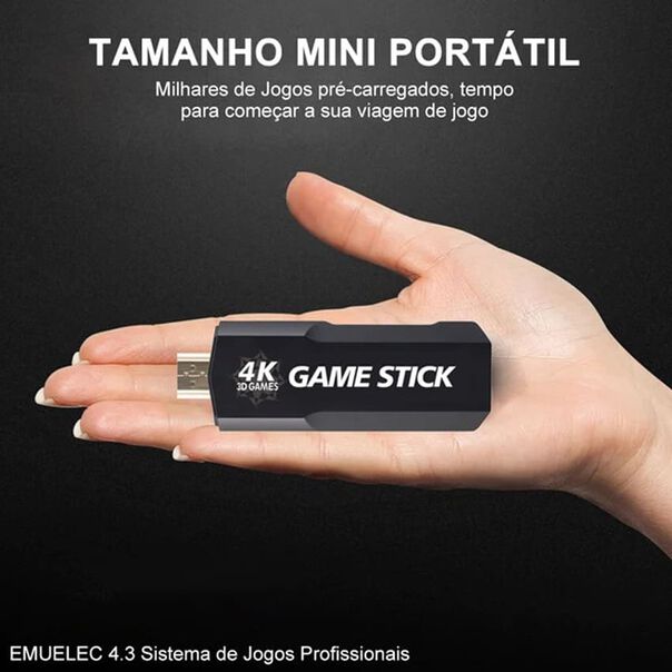 Mini Stick Vídeo Game Portátil Retro 10000 Jogos 2 Controles Sem Fio image number null