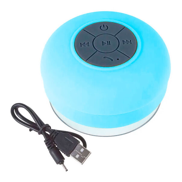 Mini Caixa de Som à Prova D'água Bluetooth USB Azul Ciano image number null