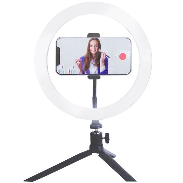 Kit Vivitar: Ring Light 10' com acessórios e Microfone com clip para Smartphone image number null