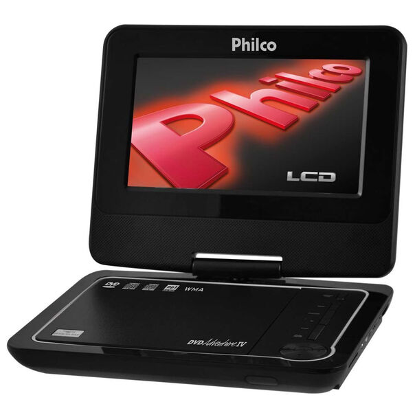 DVD Player Portátil Philco Adventure IV Black com Tela LCD 7 - Preto image number null