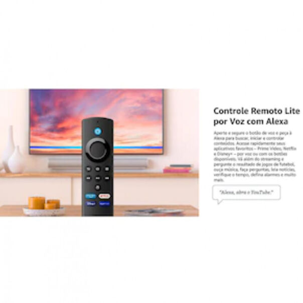 Fire TV Stick Lite Amazon com Alexa e Controle Remoto Full HD - 2nd Geração - Bivolt image number null