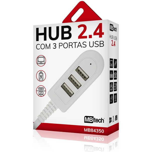HUB 2.0 USB Com 3 Portas USB MBTech MB84350 image number null