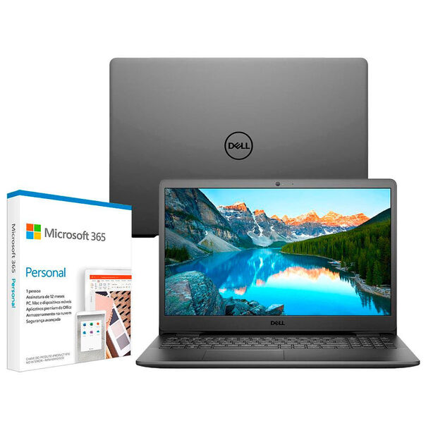 Notebook Dell Intel Core i5- 1035G1 8GB 256GB SSD Tela Full HD 15.6Polegadas Inspiron I15-3501-WA46P + Microsoft 365 - Preto - Bivolt image number null
